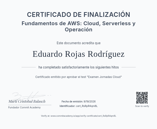 Image for Fundamentos de AWS: Cloud, Serverless y Operación